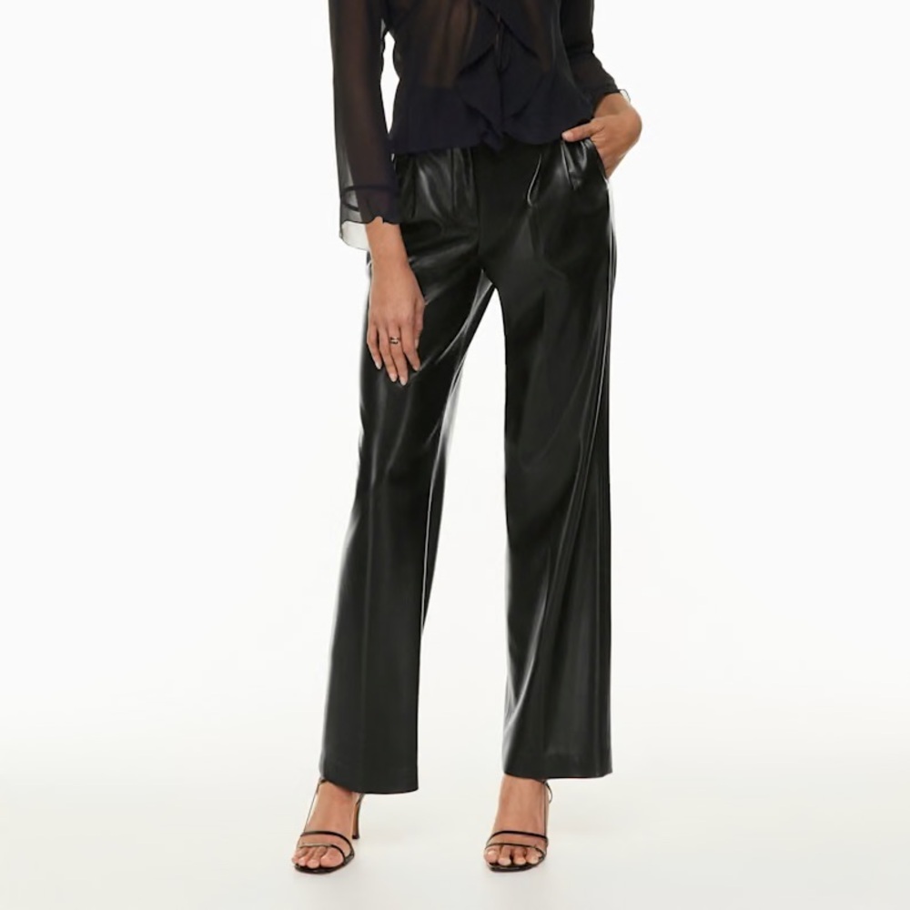 Wilfred vegan leather Black Women's Trousers The Effortless Pant™ New - Picture 3 of 15